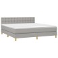 vidaXL Cama box spring con colchón tela gris claro 160x200 cm vidaXL Cama box spring con colchón tela gris claro 160x200 cm