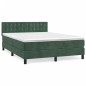 vidaXL Cama box spring con colchón terciopelo verde oscuro 140x200 cm vidaXL Cama box spring con colchón terciopelo verde oscuro 140x200 cm