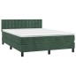 vidaXL Cama box spring con colchón terciopelo verde oscuro 140x200 cm vidaXL Cama box spring con colchón terciopelo verde oscuro 140x200 cm