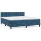 vidaXL Cama box spring con colchón terciopelo azul oscuro 160x200 cm vidaXL Cama box spring con colchón terciopelo azul oscuro 160x200 cm