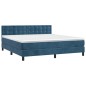 vidaXL Cama box spring con colchón terciopelo azul oscuro 160x200 cm vidaXL Cama box spring con colchón terciopelo azul oscuro 160x200 cm