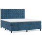 vidaXL Cama box spring con colchón terciopelo azul oscuro 160x200 cm vidaXL Cama box spring con colchón terciopelo azul oscuro 160x200 cm