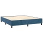 vidaXL Cama box spring con colchón terciopelo azul oscuro 160x200 cm vidaXL Cama box spring con colchón terciopelo azul oscuro 160x200 cm