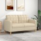 vidaXL Sofá de 2 plazas de tela color crema 140 cm vidaXL Sofá de 2 plazas de tela color crema 140 cm