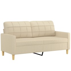 vidaXL Sofá de 2 plazas de tela color crema 140 cm