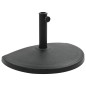 vidaXL Base de sombrilla de semicírculo de poliresina negra 15 kg