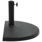 vidaXL Base de sombrilla de semicírculo de poliresina negra 15 kg