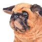 vidaXL Perro pug de peluche de pie marrón claro XXL