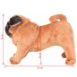 vidaXL Perro pug de peluche de pie marrón claro XXL