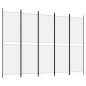 vidaXL Biombo divisor de 5 paneles de tela blanco 250x180 cm vidaXL Biombo divisor de 5 paneles de tela blanco 250x180 cm