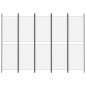 vidaXL Biombo divisor de 5 paneles de tela blanco 250x180 cm vidaXL Biombo divisor de 5 paneles de tela blanco 250x180 cm