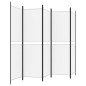 vidaXL Biombo divisor de 5 paneles de tela blanco 250x180 cm vidaXL Biombo divisor de 5 paneles de tela blanco 250x180 cm