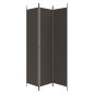 vidaXL Biombo divisor de 3 paneles de tela marrón 150x220 cm vidaXL Biombo divisor de 3 paneles de tela marrón 150x220 cm