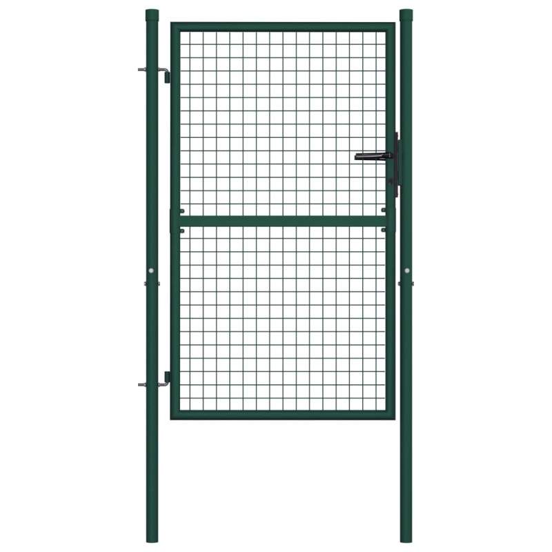 vidaXL Puerta de valla de acero verde 100x125 cm vidaXL Puerta de valla de acero verde 100x125 cm
