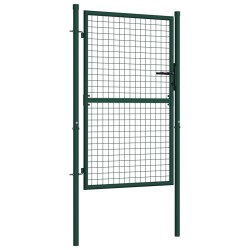 vidaXL Puerta de valla de acero verde 100x125 cm
