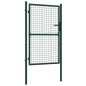vidaXL Puerta de valla de acero verde 100x125 cm vidaXL Puerta de valla de acero verde 100x125 cm