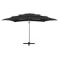 vidaXL Sombrilla de 4 niveles con poste aluminio negro 250x250 cm vidaXL Sombrilla de 4 niveles con poste aluminio negro 250x250 cm