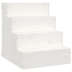vidaXL Escalera para mascotas madera maciza de pino blanco 40x49x47 cm