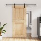 vidaXL Puerta corredera con herrajes madera maciza de pino 90x210 cm