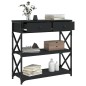 vidaXL Mesa consola madera de ingeniería negra 75x28x75 cm vidaXL Mesa consola madera de ingeniería negra 75x28x75 cm