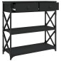 vidaXL Mesa consola madera de ingeniería negra 75x28x75 cm vidaXL Mesa consola madera de ingeniería negra 75x28x75 cm