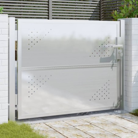 vidaXL Puerta de jardín de acero inoxidable 100x75 cm