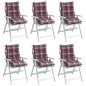 vidaXL Cojines para silla respaldo bajo 6 uds tela Oxford cuadros rojo vidaXL Cojines para silla respaldo bajo 6 uds tela Oxford cuadros rojo