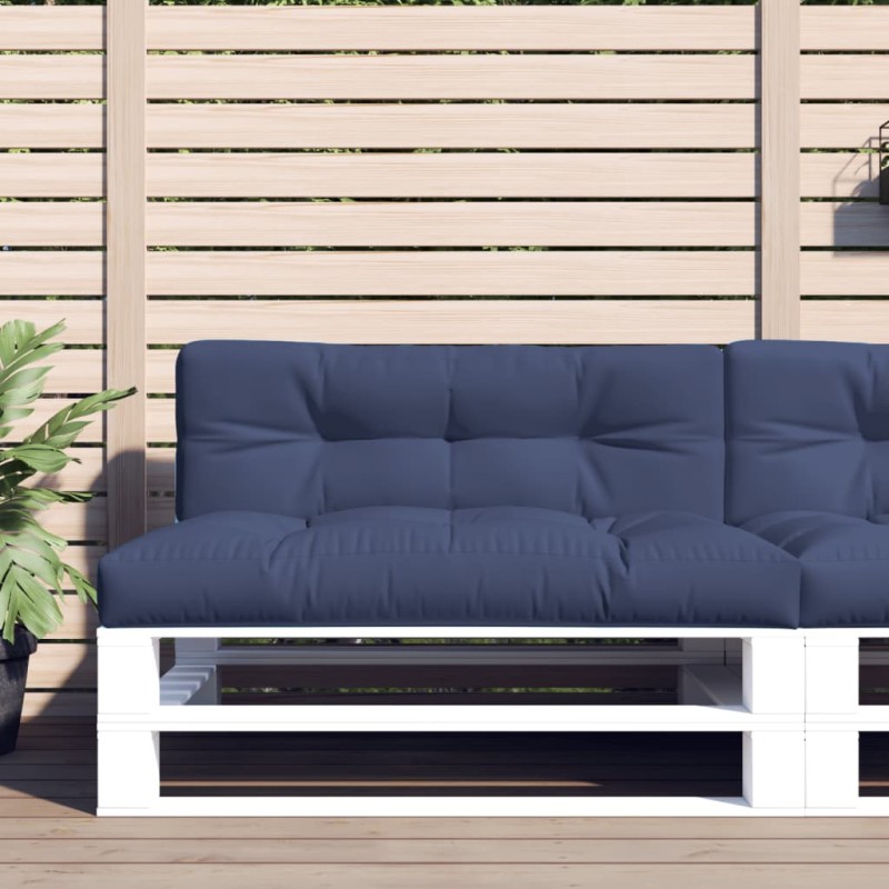 vidaXL Cojines para muebles de palets 2 unidades tela azul marino vidaXL Cojines para muebles de palets 2 unidades tela azul marino