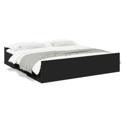 vidaXL Estructura cama con cajones madera ingeniería negra 180x200 cm