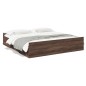 vidaXL Cama con cajones madera ingeniería marrón roble 180x200 cm