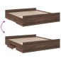 vidaXL Cama con cajones madera ingeniería marrón roble 180x200 cm