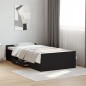 vidaXL Cama con cajones madera de ingeniería negro 100x200 cm