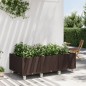 vidaXL Jardinera con ruedas PP marrón 150x80x54 cm vidaXL Jardinera con ruedas PP marrón 150x80x54 cm