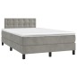 vidaXL Cama box spring con colchón terciopelo gris claro 120x190 cm vidaXL Cama box spring con colchón terciopelo gris claro 120x190 cm