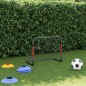 vidaXL Portería de fútbol con red acero rojo y negro 90x48x71 cm vidaXL Portería de fútbol con red acero rojo y negro 90x48x71 cm