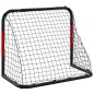 vidaXL Portería de fútbol con red acero rojo y negro 90x48x71 cm vidaXL Portería de fútbol con red acero rojo y negro 90x48x71 cm