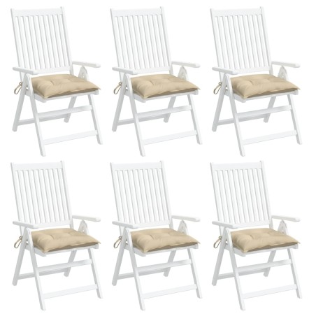 vidaXL Cojines para palets 6 unidades tela Oxford beige 50x50x7 cm