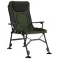 vidaXL Silla de pesca con reposabrazos plegable verde