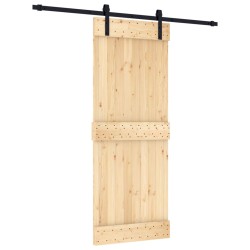 vidaXL Puerta corredera con herrajes madera maciza de pino 80x210 cm