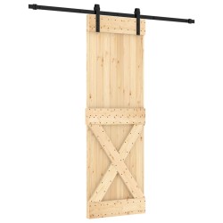 vidaXL Puerta corredera con herrajes madera maciza de pino 70x210 cm