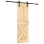 vidaXL Puerta corredera con herrajes madera maciza de pino 70x210 cm vidaXL Puerta corredera con herrajes madera maciza de pino 70x210 cm