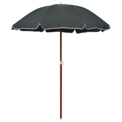 vidaXL Sombrilla con palo de acero gris antracita 180 cm
