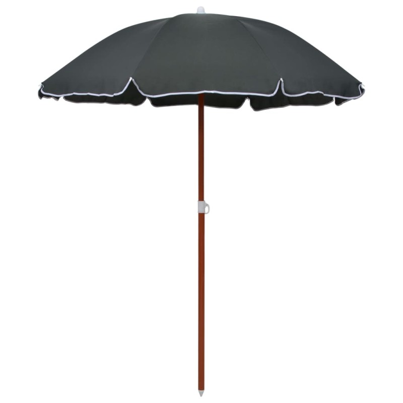 vidaXL Sombrilla con palo de acero gris antracita 180 cm