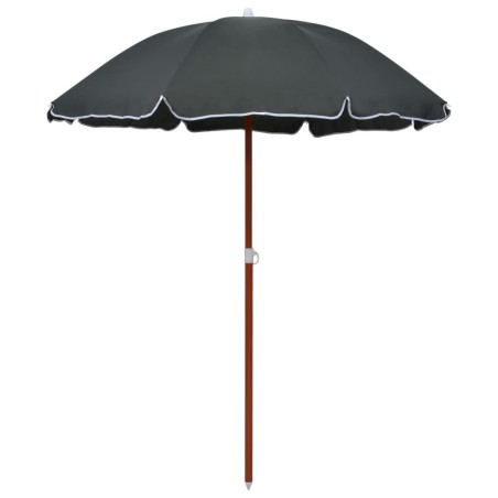 vidaXL Sombrilla con palo de acero gris antracita 180 cm