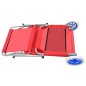 vidaXL Tumbona plegable con toldo y ruedas acero roja vidaXL Tumbona plegable con toldo y ruedas acero roja