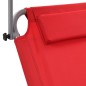 vidaXL Tumbona plegable con toldo y ruedas acero roja vidaXL Tumbona plegable con toldo y ruedas acero roja