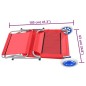 vidaXL Tumbona plegable con toldo y ruedas acero roja vidaXL Tumbona plegable con toldo y ruedas acero roja