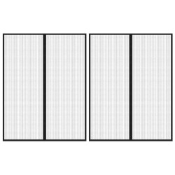 vidaXL Mosquiteras para puerta bloque magnético 2 uds negro 230x160 cm