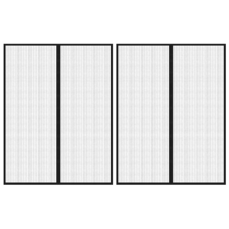 vidaXL Mosquiteras para puerta bloque magnético 2 uds negro 230x160 cm