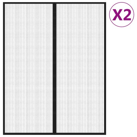 vidaXL Mosquiteras para puerta bloque magnético 2 uds negro 230x160 cm